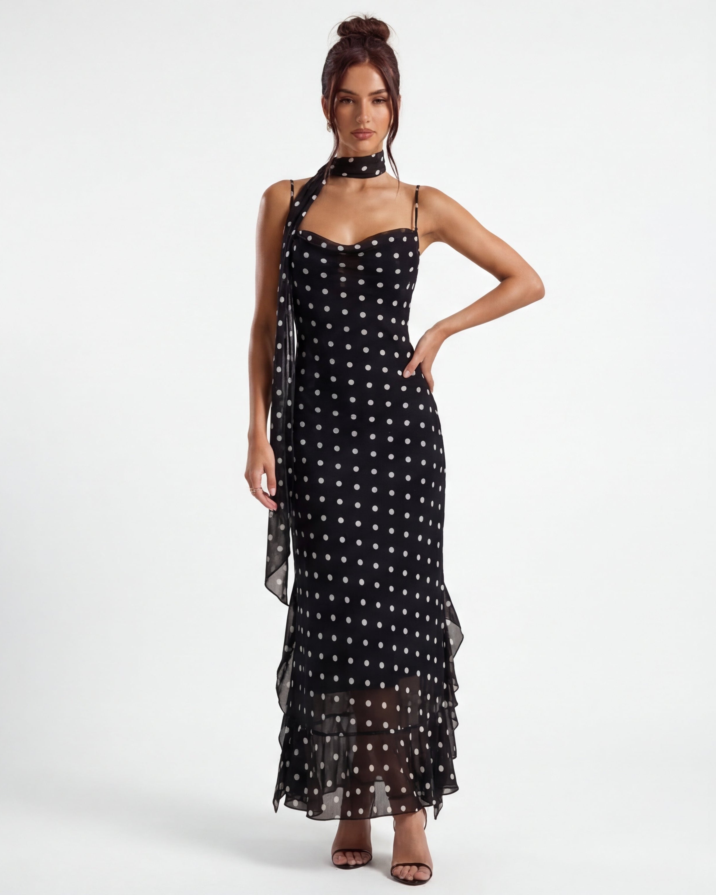 Noir Polka | Maxi Dress