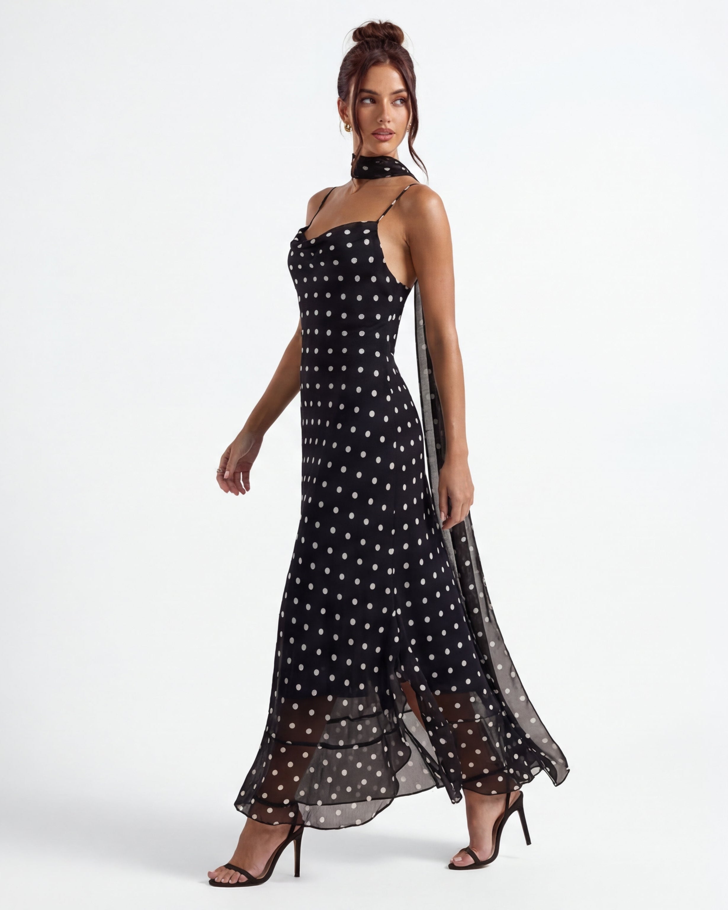 Noir Polka | Maxi Dress