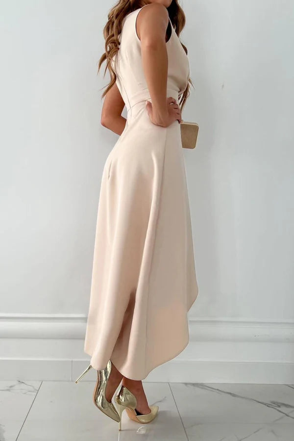Elena | Elegant Midi Dress with V-Neck